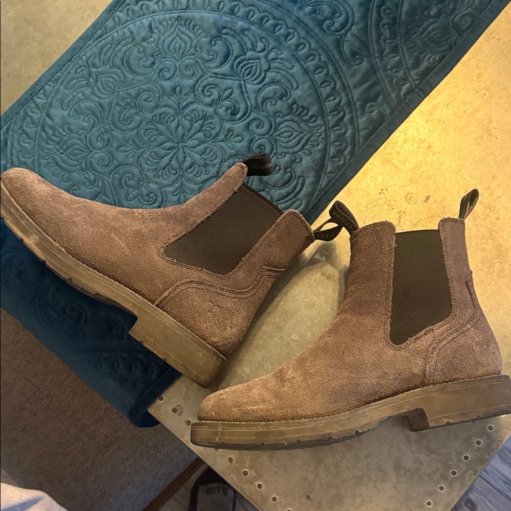 Grey Suede Chelsea Boots